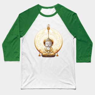 Peaceful Buddha and Gold Gong in Background Baseball T-Shirt